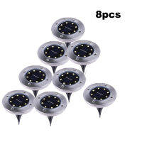 4-8pcs 8LED Solar Buried Light 1pcs Waterproof Underground Lamp Garden Floor Deck Lights for Yard Driveway Terrace Stairs Lawn L