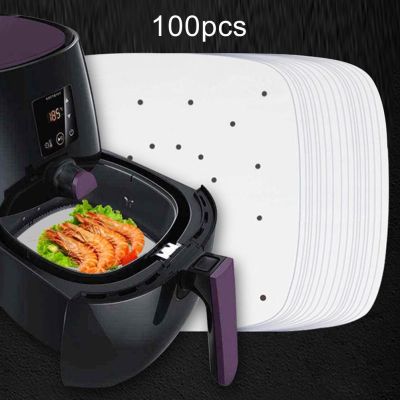 100 Sheets Air Fryer Liners Perforated Baking Paper Parchment Sheet Oven Steamer Pans Non-Stick Steaming Paper 6.5-9 Inches