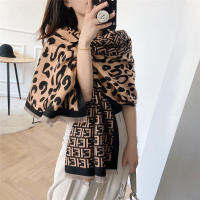 Womens 2023 Popular Letter Leopard Print Scarf Womens Double-sided Cashmere Warm Shawl Autumn Winter Korean Version High-end Big Brand Elegant Scarves Luxury Fashion Scarf 1