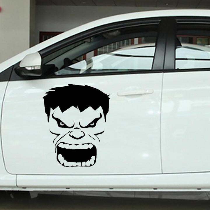 Sticker Mobil Cutting Vinyl Wajah Marah Hulk Hitam Buah Lazada Indonesia