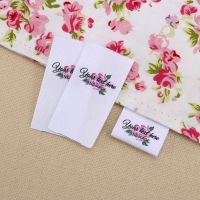 [HOT!] Custom Sewing label Custom Clothing Labels - Fabric Tags Logo or Text Cotton Ribbon Custom Design flowers (MD3044)