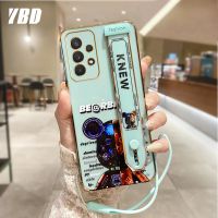 เคสโทรศัพท์ YBD สำหรับ Samsung Galaxy A74 5G A04S A14 A13 4G 5G M14 A24ตัวชุบโลหะหรูหรารูปหมีดั้งเดิมมาพร้อมกับสายรัดข้อมือและฟรีสายคล้อง