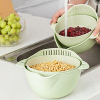 Double Plastic Drain Basket Kitchen supplies Bowl Noodles Vegetables Fruit Rice Washing Strainer Home Pool Drainer Organizer