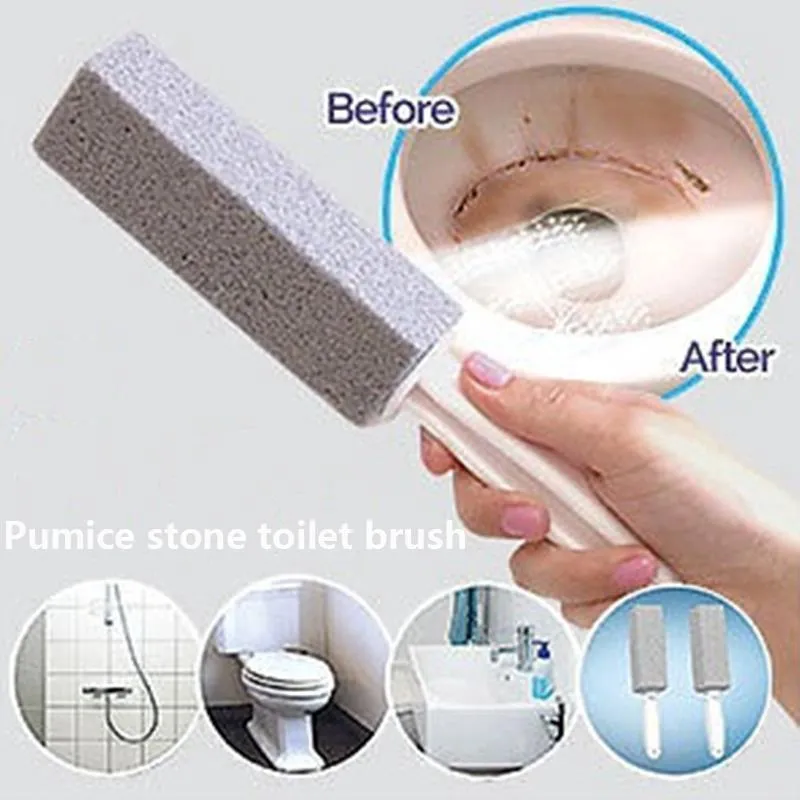 Pumice brush for bathroom cleaning