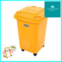 ถังขยะฝาเปิดปิดมีล้อ ACCO CLEAN 60 ลิตร สีเหลืองDUSTBIN WITH WHEELS ACCO CLEAN 60L YELLOW **สอบถามเพิ่มเติมได้จ้า**