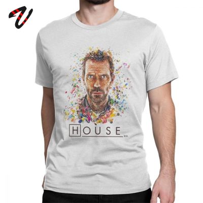 Printed Tee Shirt House MD Pills Funny T Shirts Men Hugh Laurie Short Sleeve Tops Graphic Cotton O Neck T-Shirt Plus Size Camisa