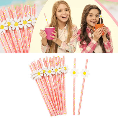 Baby Paper Straws Decorations Paper Straws Birthday Paper Straws Stevia Flower Paper Straws Disposable Paper Straws