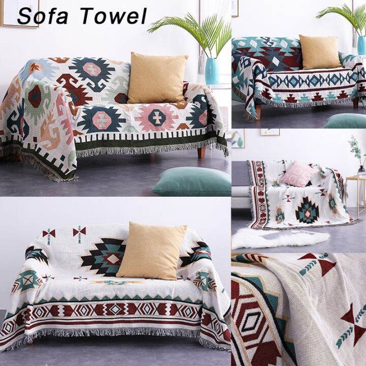 【PH STOCK】Nordic Sofa Blanket Tassels Throw Blanket Couch Cover Double