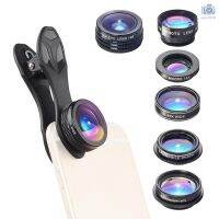 apexel apl - dg 7 7 7 in 1 ชุดเลนส์กล้องมือถือ 198 องศา fisheye lens 0 . 36 x wide angle cpl