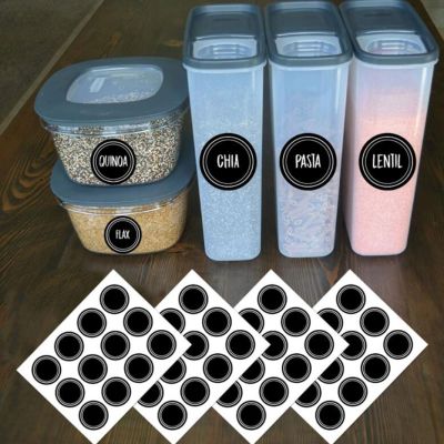 hot！【DT】❈✖✚  60pcs Round Label Stickers Spice Jar for Crafters Cooks Bottles Labels