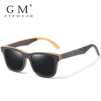 GM nd Designer wood Sunglasses New Men Polarized Black Skateboard Wood Sunglasses Retro Vintage Eyewear Dropshipping S5832