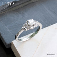 LenYa Jewelry แหวนประดับ SWAROVSKI ZIRCONIA สีขาว  ตัวเรือนเงินแท้ 925  ชุบทองขาว ใส่แหวน เสริมรสนิยม สวยสง่า ดูดี