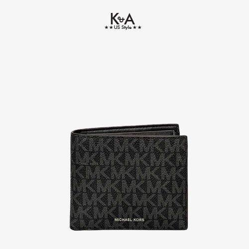 HCM]Ví nam Michael Kors chính hãng Billfold W Coin Pocket Black Wallet |  