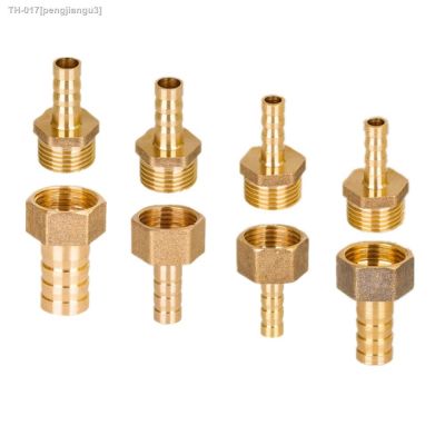 ☋◈ Brass Pipe Fitting 6mm 8mm 10mm 12mm 14mm 16mm 19mm Hose Barb Tail 1/2 BSP Male Female Connector Joint Copper Coupler Adapter