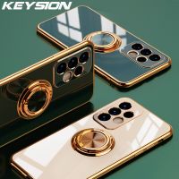 เคส KEYSION ชุบสำหรับ Samsung A72 A52 A53 A33 A54 A34แหวน A14โทรศัพท์ S23 S22อัลตร้า S21 FE A73 + Note 20