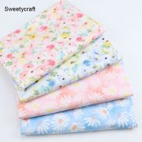 160x50cm Printed Daisy Flora Cotton twill fabric Cotton clothing for DIY Sewing Quilting Fat Quarters For Baby Child Bedding Set