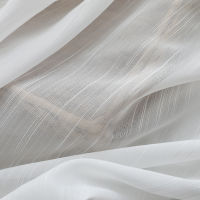 Modern White Sheer Voile Curtain For Living Room Vertical Stripe French Window Screen yarn Tulle Curtains For Bedroom Customized