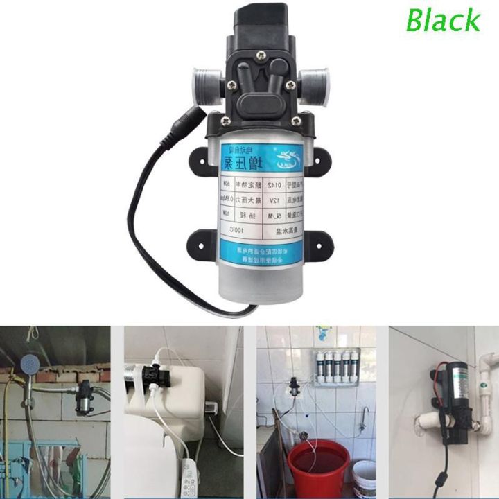 black-water-purifier-pure-water-machine-self-priming-booster-pump-tap-water-water-heater-12v-60w-boosting-pump