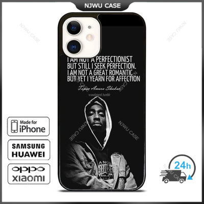 Quote Inspiration Tupac 2pac Phone Case for iPhone 14 Pro Max / iPhone 13 Pro Max / iPhone 12 Pro Max / XS Max / Samsung Galaxy Note 10 Plus / S22 Ultra / S21 Plus Anti-fall Protective Case Cover