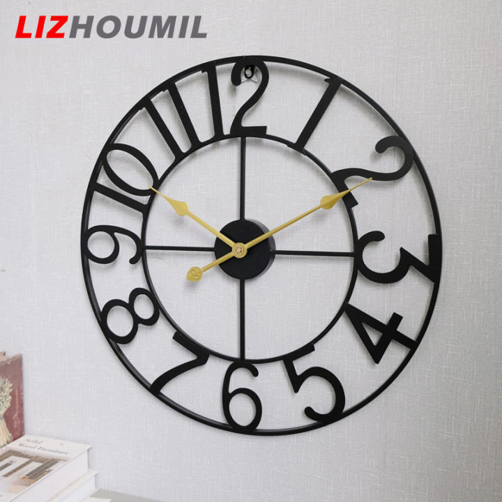 lizhoumil-นาฬิกาแขวนผนังตกแต่งสำหรับห้องนั่งเล่นนาฬิกาแขวนผนังใช้แบตเตอรี่เงียบพร้อมตัวเลขอารบิกสำหรับห้องนอนห้องครัวลานบ้าน