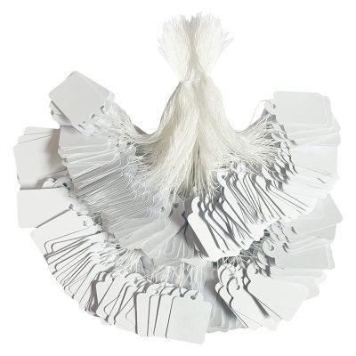 1000Pc Price Tags with String Attached White Marking Tag for Pricing Jewelry Yard Sale
