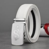 New White Double-sided Cowhide Belt for Men Fashion Casual Business Suit Accessories Luxury Design Brand Belt 3.5cm Belts