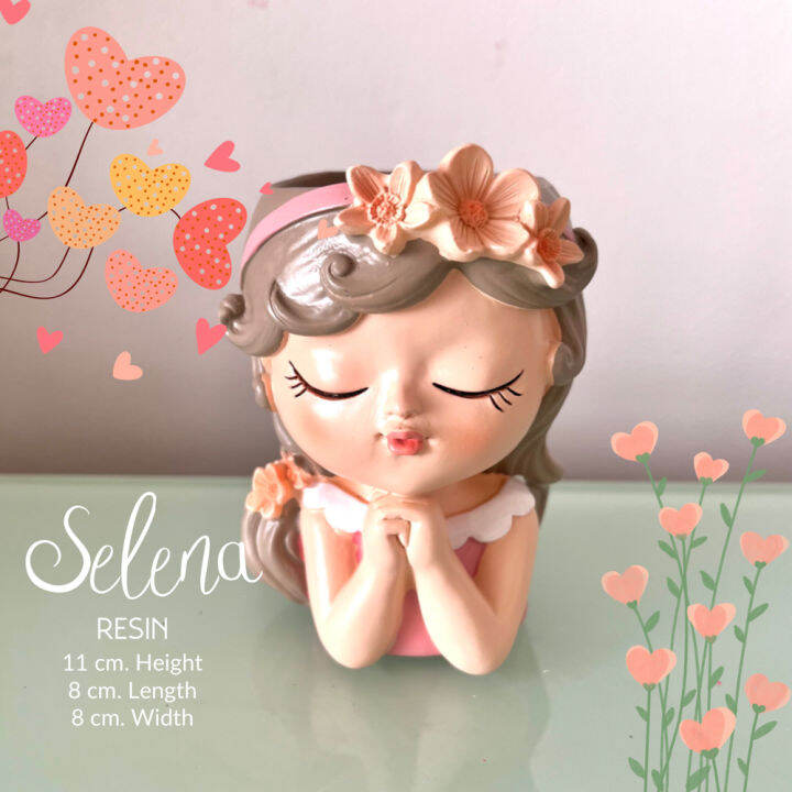 SELENA RESIN POT - Cute Resin Pot with Drain Hole, Cute Pots, Cute ...