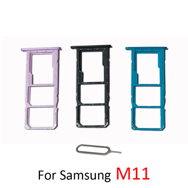 โทรศัพท์ซิมการ์ด SD ถาดสำหรับ Samsung Galaxy M11 M115F M115 Original โทรศัพท์ซิมการ์ดชิปการ์ด Part สีดำ PIN-fbgbxgfngfnfnx