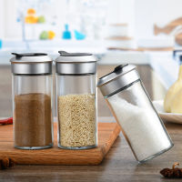 【cw】Spice Jar Seasoning Bottle Spice Pepper Salt Shaker Rotating Cover Salt Sugar Condiments Storage Container Kitchen Tools ！