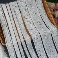 [HOT!] 4meter/lot Good Quality Normal White Cotton Embroidered Floral Lace Cloth Ribbon DIY Crafts X927