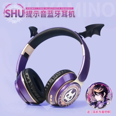 【DT】hot！ Anime Headphone Luxiem Shu Yamino Ike Eveland Mysta RiasWired 2 In1 Bluetooth Headset With Badges