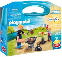 Playmobil 5649 Carry Case Backyard Barbecue Figure เพลย์โมบิล เซ็ตกระเป๋า ปิ้งบาร์บีคิว(สินค้ารุ่นเก่า ของข้างในสภาพดี แต่กล่องอาจมีตำหนิ)