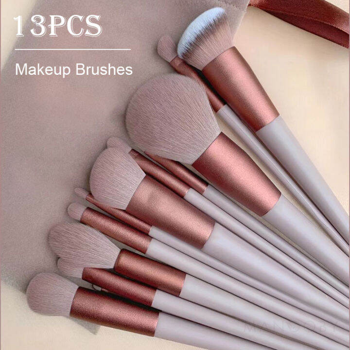 13pcs korean style Makeup Brushes Cosmetic Full Set 3 Colors Soft Hair