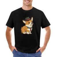 Corgi In A Fedora T-Shirt Pakaian Vintage Atasan Musim Panas Kaus Ukuran Besar T Shirt Untuk Pria S-4XL-5XL-6XL