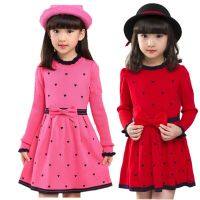 Fancy Girls Sweaters Dress Kids Fashion Knitted Dress For Girls Children Spring Autumn Clothing For Age 4 5 7 9 11 13 Years Old