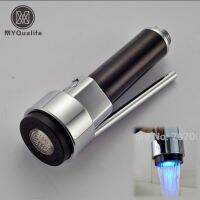 Free Shipping Kitchen Faucet Pull-Out Spray Head Replacement Spout with LED Light Chrome Finish