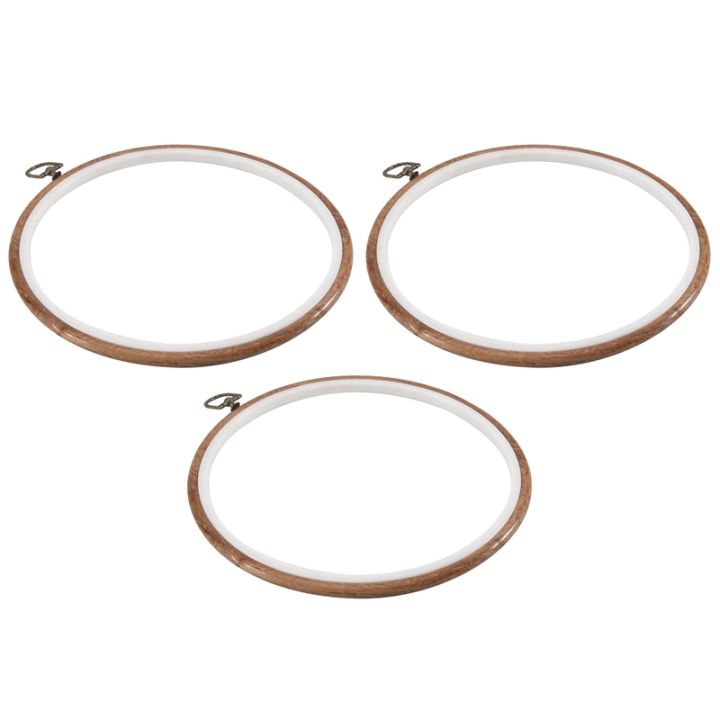 3 Pieces 10 Inch 26cm Embroidery Ring Cross No Slip Hoops Set