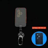 ♞ 3-Button Genuine Leather Case Car Key Protection Smart Skin For Renault Clio Logan Megane 2 3 Koleos Scenery Shell Box