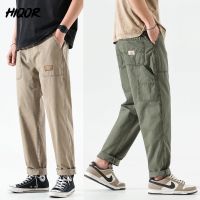 【CC】☸✧❆  HIQOR 2023 New Mens Straight Pants Oversize Cotton Trousers Fashion Hip Hop Male Streetwear Trouser