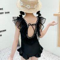 2023 Childrens Swimwear Girls Siamese Cute Girls Childrens Ruffled Princess Dress Hot Spring Baby Girls