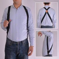 ผู้ชายคลิปด้านข้าง Trucker ทำงาน Suspenders กว้าง 3.5 ซม.Heavy Duty ขนาดใหญ่และสูงปรับยืดหยุ่นกางเกงกางเกงยีนส์วงเล็บสายเข็มขัด-VXCB MALL