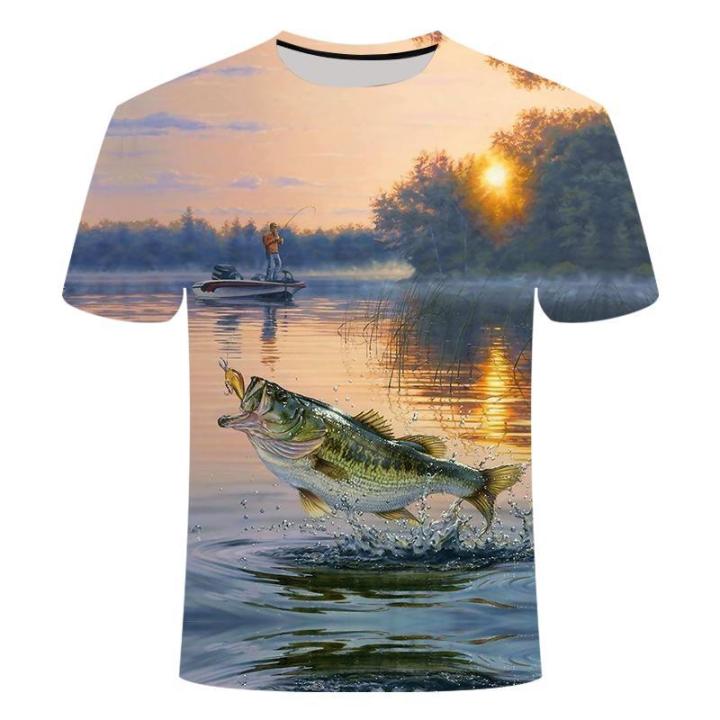 เสื้อยืดตกปลา-เสื้อยืดปลา-3-มิติ-ผู้ชายฤดูร้อนลายปลาธรรมชาติพิมพ์เสื้อยืด-กีฬาสัตว์ทะเล-2022-ใหม่-angling-top-xs-5xl