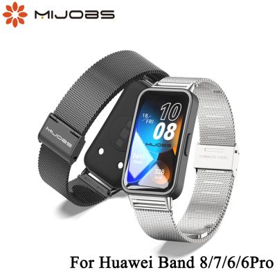 Tali untuk Huawei Band 8 7 6/6 Pro gelang pintar pengganti tali jam tangan untuk gelang Honor Band 6 Aksesori logam