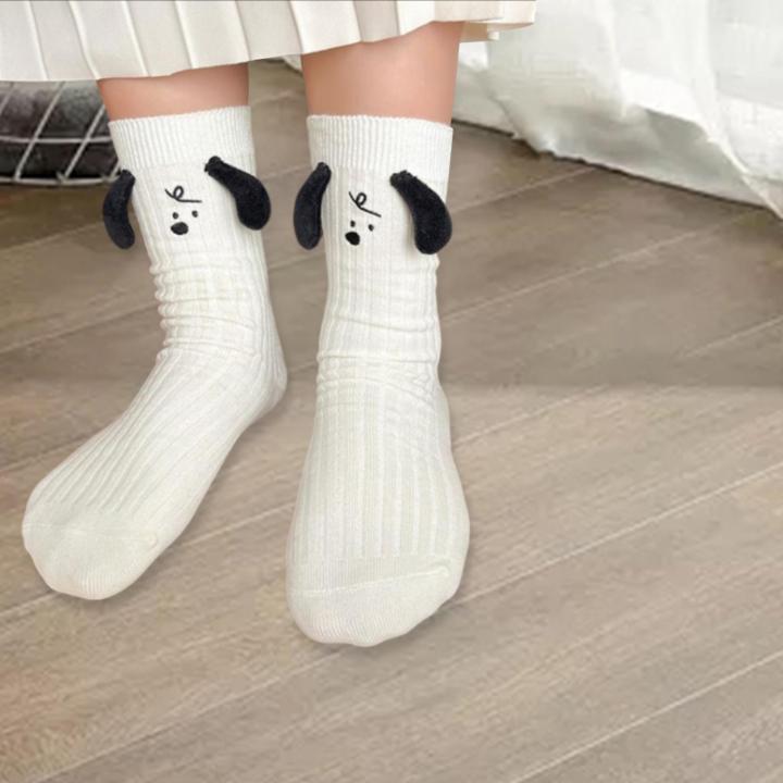 yotjar-ถุงเท้าถุงเท้าลูกเรือคู่สำหรับผู้หญิงผู้ชายถุงเท้าหุ้มข้อประดับการ์ตูน