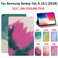 สำหรับ Samsung Galaxy Tab A 10.1 (2019) SM-T515 10.1นิ้ว SM-T510แฟชั่นฝาครอบป้องกันแท็บเล็ตคุณภาพสูงสีสีน้ำกันเหงื่อฝาครอบขาตั้งหนังพลิกได้