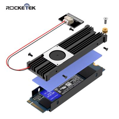 Rocketek M.2 Solid State Hard Disk Fan Heatsink Heat Radiator Cooling Silicon Therma Pads Cooler for M2 NVME SATA 2280 PCIE SSD