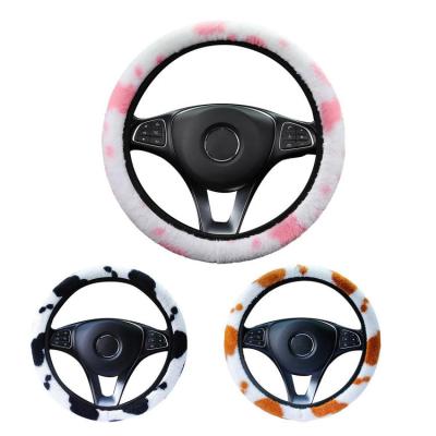 Fuzzy Steering Wheel Cover Cute Car Wheel Protector Car Wheel Protector for 14.5-15inches Steering Wheel and Car Accessories Interior agreeable