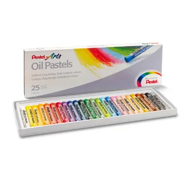 Pentel Fluorescent Oil Pastels Set of 6 Assorted Colours, PHN-F6