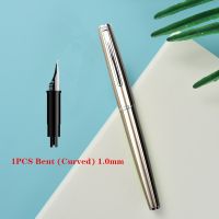 ◑❈ JINHAO Metal Stainless Steel Fountain Pen Fine Nib 0.38mm Silver Excellent Writing Gift Ink Pen for Business Office Home