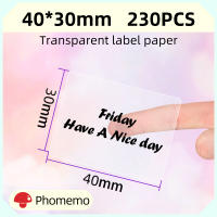 Phomemo Clear Transparency Self-Adhesive Labels Paper for Phomemo M110M200 Label Printer Thermal Sticker Printable Paper Roll